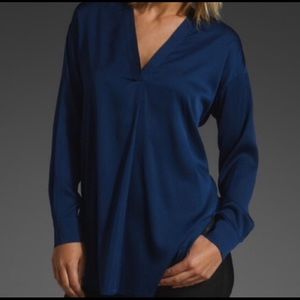 Vince Blue 100% Silk Blouse tunic style